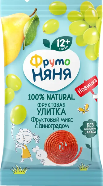 Изображение Фруктовые кусочки с 12 мес Фрутоняня улитка фруктовый микс вин Прогресс м/у, 15 г