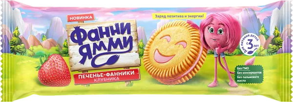 Изображение Печенье с 3 лет Фанни Ямми клубника Прогресс м/у, 104 г