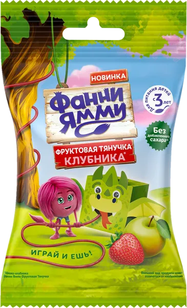 Изображение Фруктовые кусочки с 3 лет Фанни Ямми яблоко клубника Прогресс м/у, 15 г