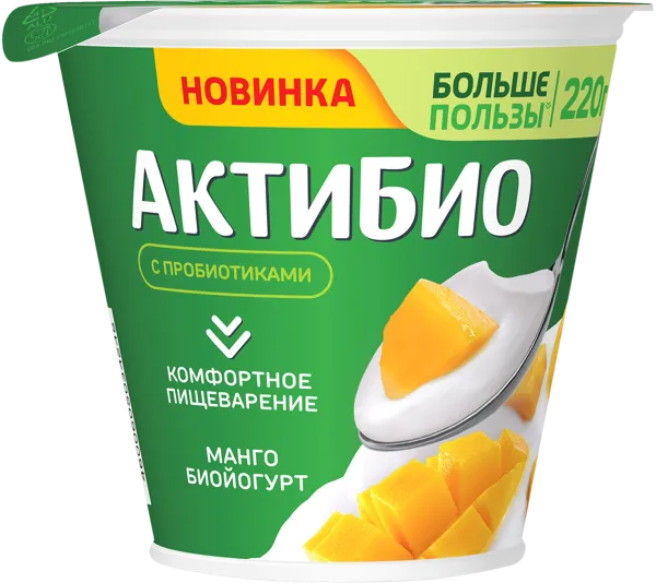 Изображение Биойогурт 3% Актибио манго Эйч энд Эн п/б, 220 г