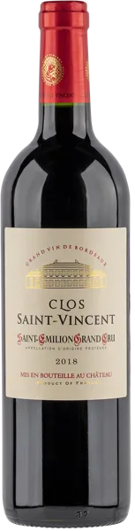 Изображение Вино красное сухое стиль №3 Мерло купаж Сент-Эмильон Шато Кло Сан-Винсент 2018 Сан-Винсент с/б, 0,75 л