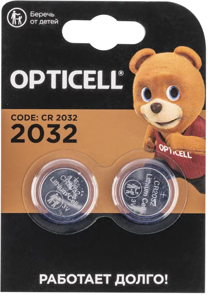 Изображение Батарейка СР 2032 3В Оптиселл электронные приборы Оптиселл к/у, 2 шт