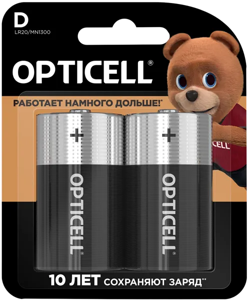 Изображение Батарейка Д ЛР20 1,5 вольт Оптиселл бэйсик Оптиселл к/у, 2 шт