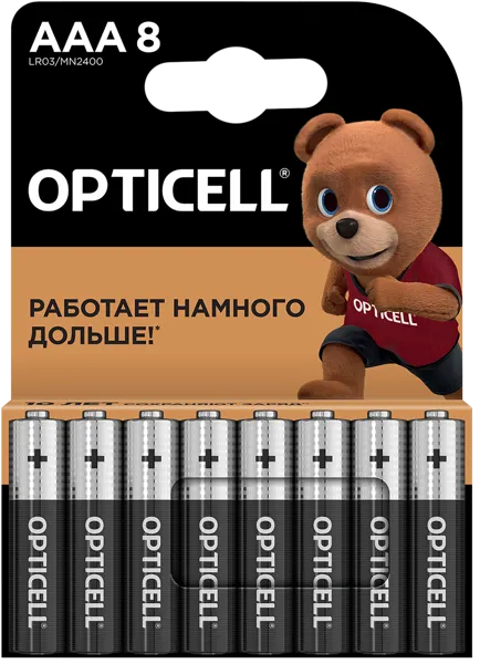 Изображение Батарейка ААА ЛР03 1,5 вольт Оптиселл бэйсик Оптиселл к/у, 8 шт
