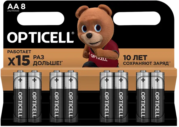 Изображение Батарейка АА ЛР06 1,5 вольт Оптиселл бэйсик Оптиселл к/у, 8 шт