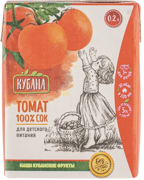 Изображение Сок Кубана томат Кубснаб т/п, 0,2 л