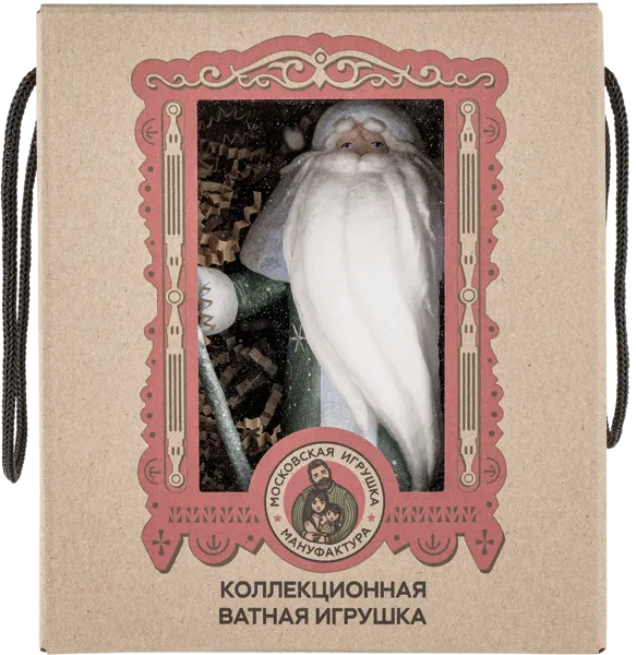 Изображение Елочное украшение 18см ватное Московская игрушка Дед Мороз в зеленом Московская игрушка к/у, 1 шт