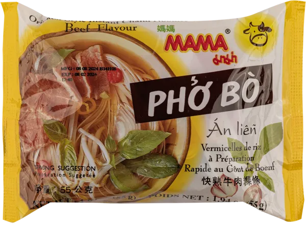 Изображение Лапша быстрого приготовления Мама Фо-бо говядина Тай Президент Фудс м/у, 55 г