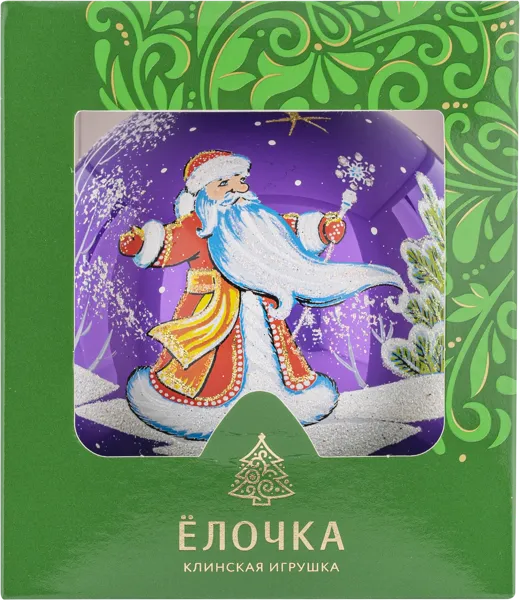 Изображение Шар 6 Дед Трескун 9,5см стекло Ёлочка С2115 Клинская игрушка к/у, 1 шт