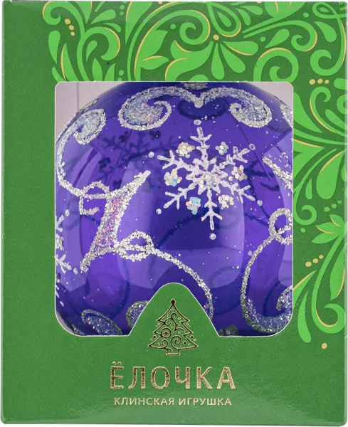 Изображение Шар 4 Снежный вихрь 7,5см стекло Ёлочка С2246 Клинская игрушка к/у, 1 шт