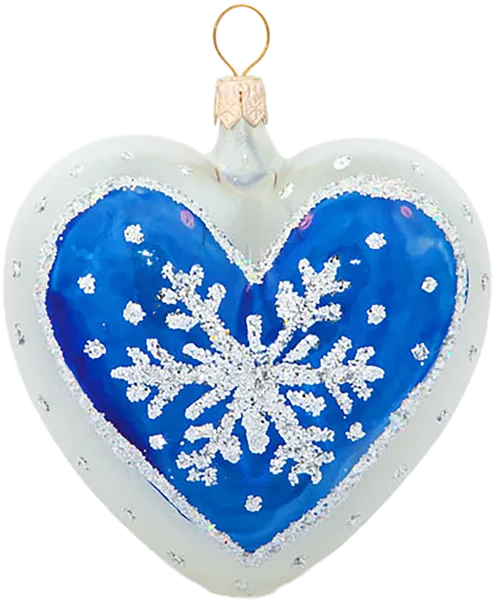 Изображение Сердечко Снежинка стекло Ёлочка С 1458 Клинская игрушка к/у, 1 шт