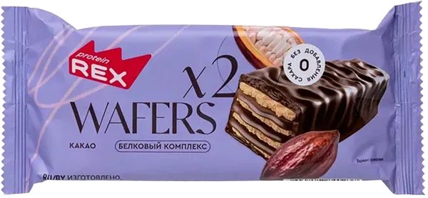 Изображение Вафли протеиновые Протеин Рекс какао Роял Кейк м/у, 50 г