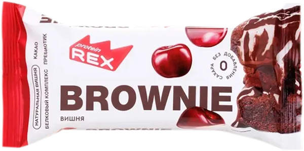 Изображение Пирожное протеиновое Протеин Рекс брауни вишневое Роял Кейк м/у, 50 г