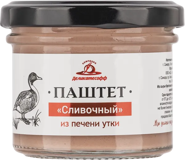 Изображение Паштет утиный Деликатесофф сливочный КД с/б, 100 г