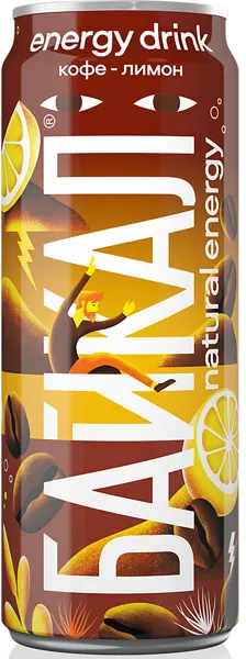Изображение Напиток Энергетический Байкал Кофе Лимон Аквалайф ж/б, 0,45 л