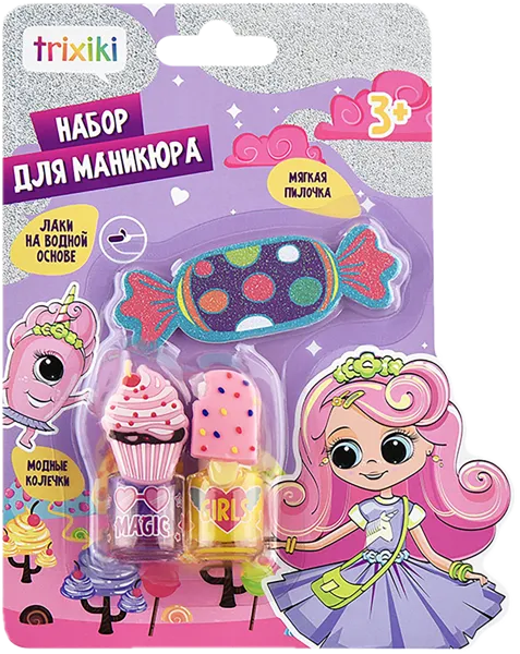 Изображение Набор для маникюра детский Триксики сладости и радости Наньцзине мисс бьюти п/у, 1 шт