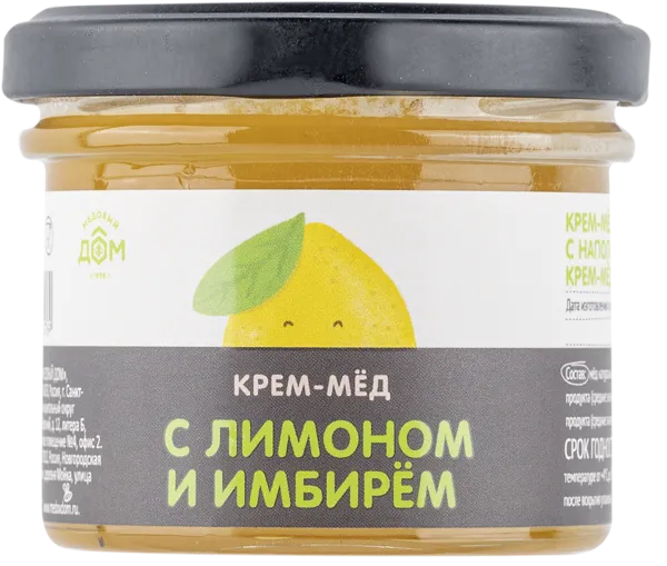 Изображение Крем-мёд цветочный Медовый дом лимон имбирь Медовый дом с/б, 120 г
