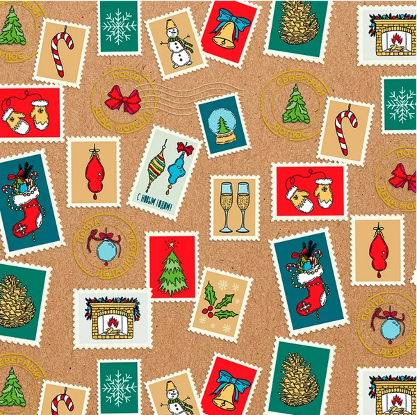 Изображение Бумага 100*70см упаковочная Мэджик Пак цветные марки крафт Феникс-Презент , 1 шт