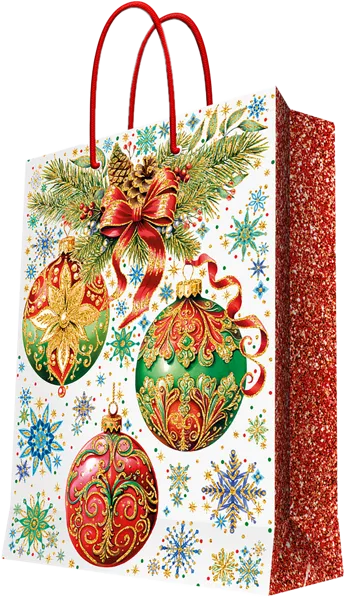 Изображение Пакет 26*32см бумажный Мэджик Пак бант шары бело-красный Феникс-Презент , 1 шт