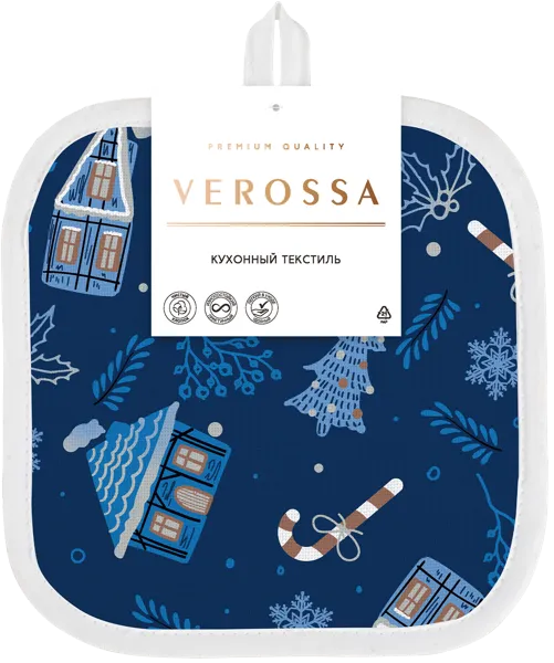 Изображение Прихватка 20см для горячего Веросса зимние грезы синяя Нордтекс , 1 шт