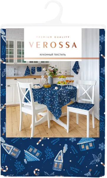 Изображение Скатерть 144см Веросса зимние грезы синяя Нордтекс , 1 шт