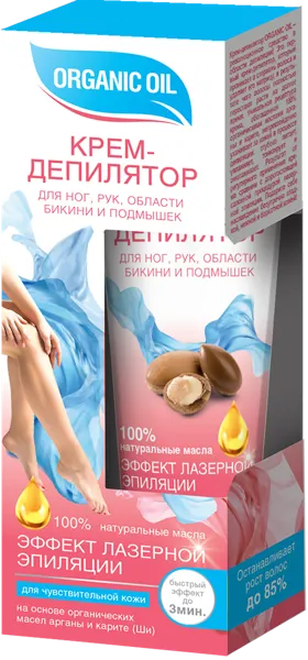 Изображение Крем для депиляции Органик оил чувствительная кожа Фитокосметик к/у, 100 мл