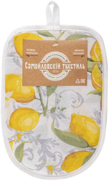 Изображение Прихватка варежка для горячего Самойловский текстиль лимоны кремовая Нордтекс , 1 шт