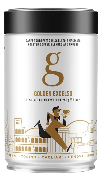 Изображение Кофе молотый Голден Бразилия Эксельсо 70% робуста Дакате Срл ж/б, 250 г