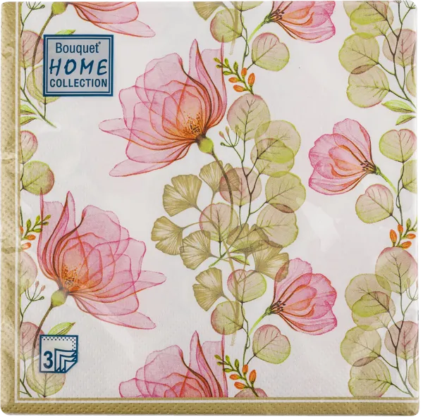 Изображение Салфетки 3х слойные Букет хоум коллекшн классик летняя фантазия 33*33см Русская Бумага м/у, 20 шт