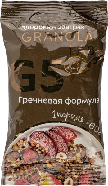 Изображение Гранола без сахара Гранола.Лаб гречневая Гранола.Лаб м/у, 60 г