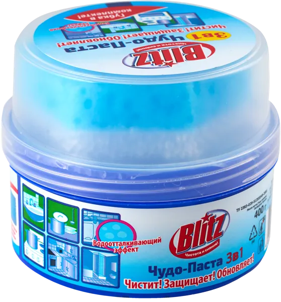 Изображение Паста для сантехники Блиц универсальная с губкой Домбытхим п/у, 400 г