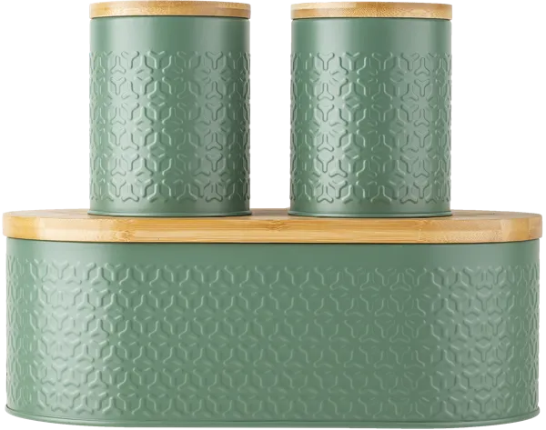 Изображение Набор для кухни зеленый Агнесс хлебница + 2 банки Агнесс , 1 шт