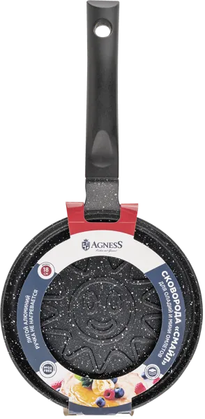 Изображение Сковорода 18см для панкейков Агнесс смайл черная Агнесс , 1 шт