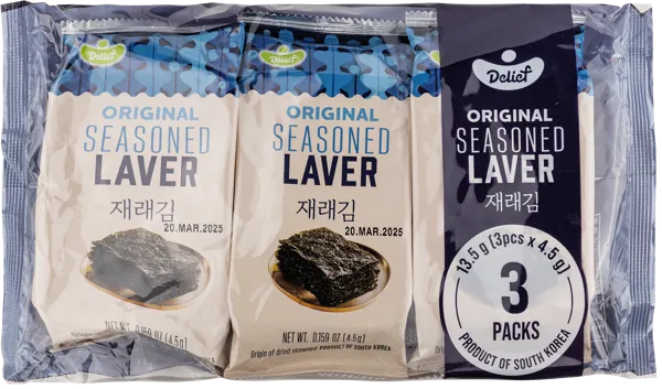Изображение Морская капуста нори Делиф оригинальная Вусин Трейдинг м/у, 3*4,5 г