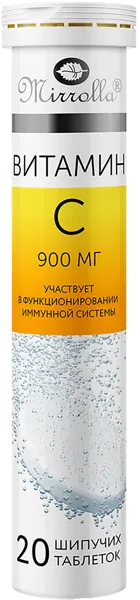 Изображение Комплекс витаминный Миролла витамин С 900 Миролла к/у, 20 шт