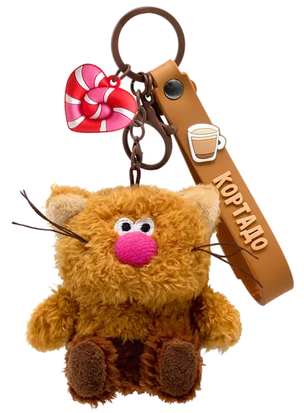 Изображение Брелок для ключей Будибаса кофейные коты кортадо валентинка Джи энд Би , 1 шт