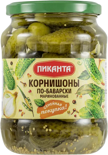 Изображение Корнишоны маринованные Пиканта по-баварски Вкусный продукт с/б, 700 г