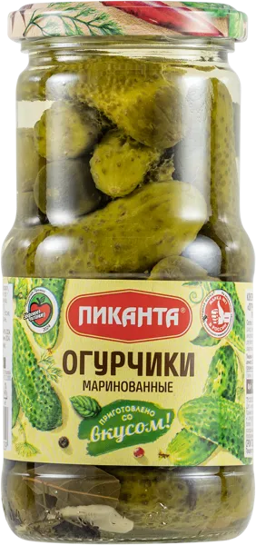 Изображение Огурцы маринованные Пиканта Вкусный продукт с/б, 460 г