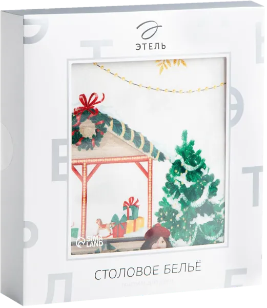 Изображение Скатерть 150*110см Этель новогодняя ярмарка красна ИП Симановский Е.А. к/у, 1 шт