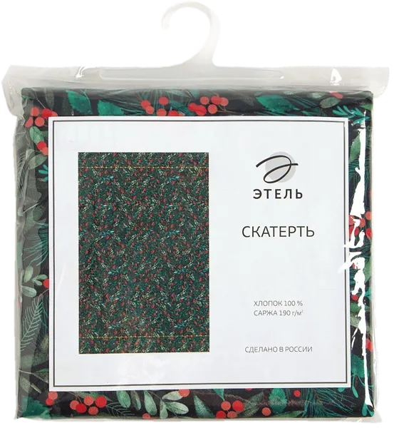 Изображение Скатерть 144*110см Этель винтер берри зеленая ИП Симановский Е.А. м/у, 1 шт