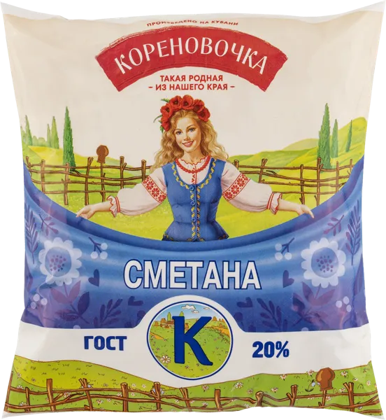 Изображение Сметана 20% Кореновочка Кореновский МКК м/у, 400 г