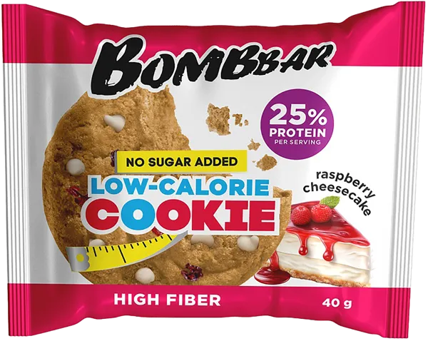 Изображение Печенье протеиновое Бомббар малиновый чизкейк Фитнес Фуд м/у, 40 г