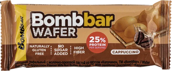 Изображение Вафли протеиновые Бомббар капучино Фитнес Фуд м/у, 32 г