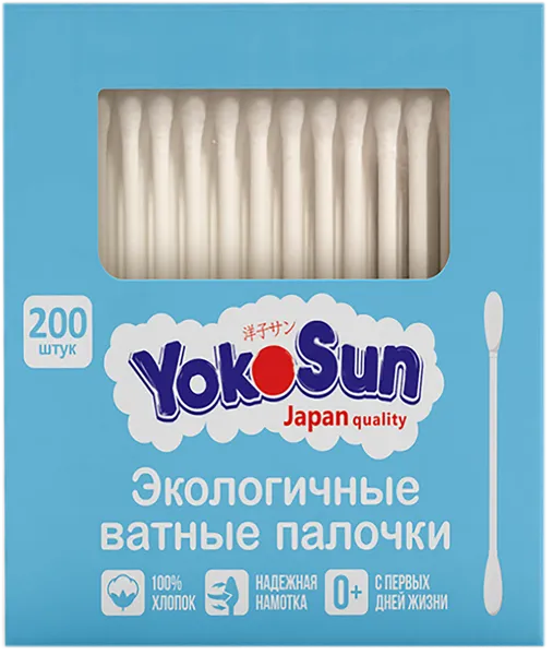 Изображение Ватные палочки Йокосан 100% хлопок Азия Лайф к/у, 200 шт