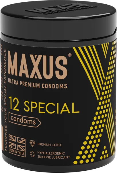 Изображение Презервативы с кейсом Максус спешл икс идишн ФармЛайн ж/б, 12 шт