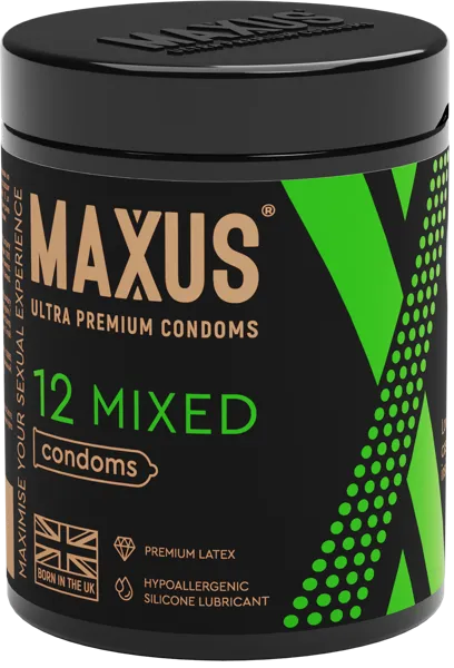Изображение Презервативы с кейсом Максус миксед икс идишн ФармЛайн ж/б, 12 шт