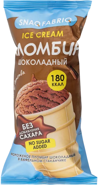 Изображение Мороженое шоколадный б/с Снэк фабрик пломбир в ваф. стакан. Фитнес Фуд м/у, 80 г