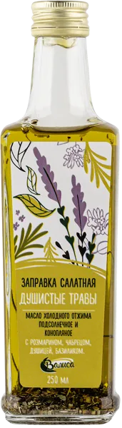 Изображение Масло подсолнечное конопляное Валиса душистые травы Росинка с/б, 250 мл