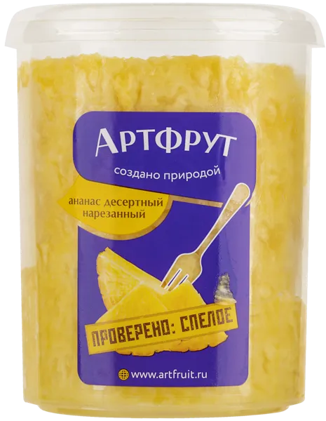 Изображение Плод свежий Артфрут ананас нарезанный палочки  пл/ведро, 500 г