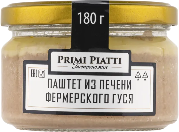 Изображение Паштет Прими Пьятти из печени фермерского гус Шнейдерман Е.Д. ИП с/б, 180 г